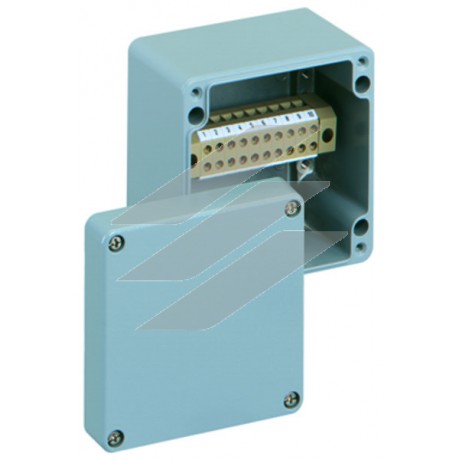 Корпус ALR 1010-4 (100х100х81мм), алюминий, клемма 10х4мм², гладкие стенки, IP66, Spelsberg